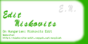 edit miskovits business card